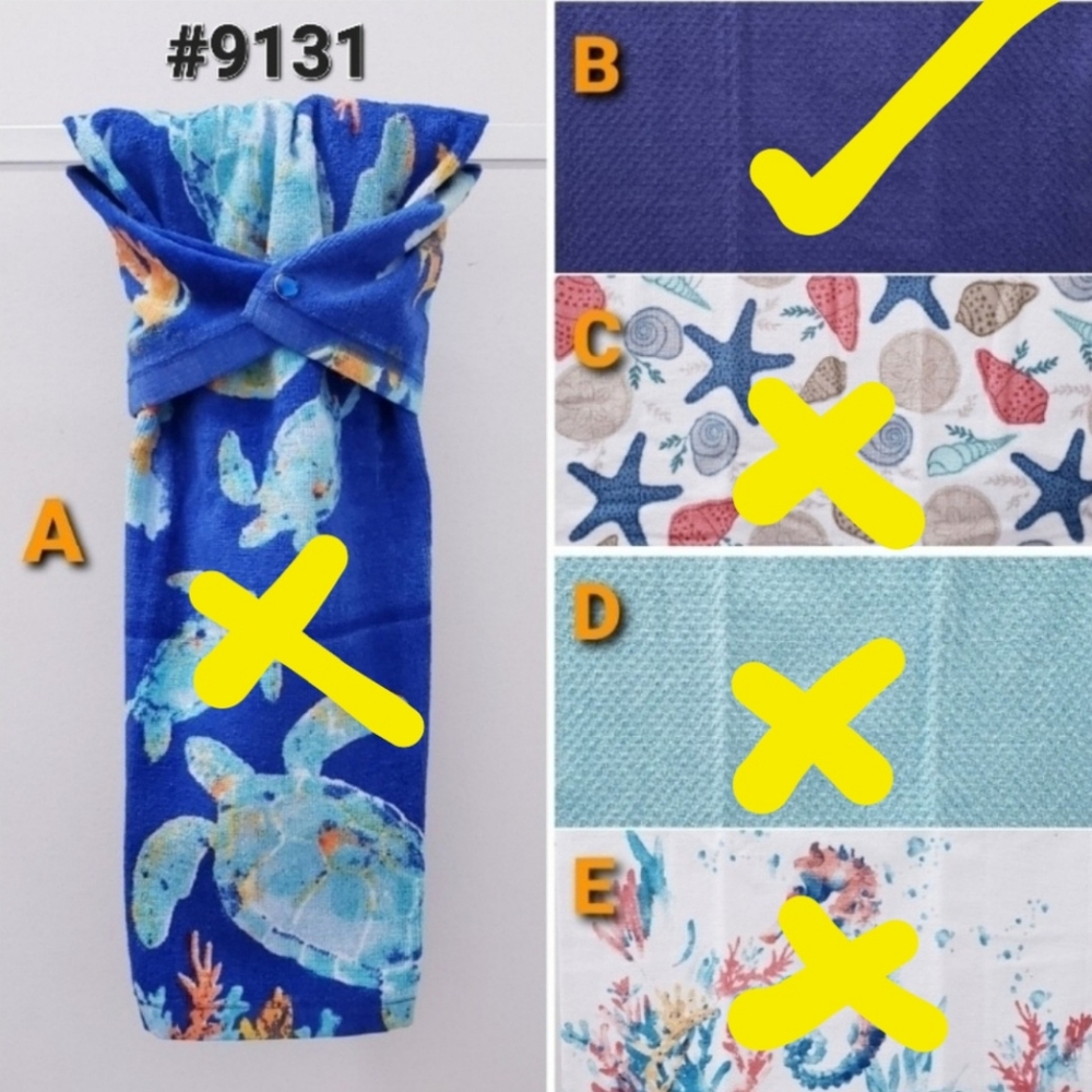 #9131-B ●NEW! Solid Navy Hang'N'Snap Hand Towel🤍Select snap